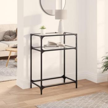 Mesa consola de vidrio transparente y acero 60x35x81 cm