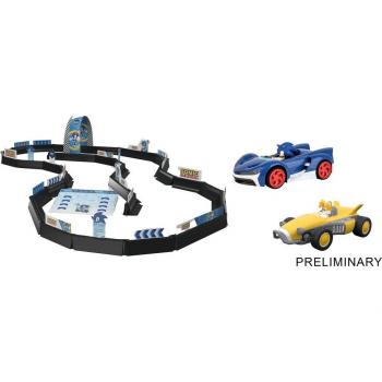 Team Sonic Racing(TM) Mini RC - Conjunto de pistas de carreras con dos coches radio control y accesorios