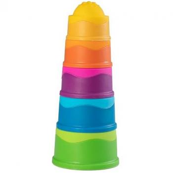 Dimpl Stack - Juguete educativo apilable de Fat Brain Toy Co., multicolor, diseñado para desarrollar habilidades motoras y sensoriales en niños