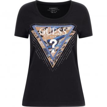 Guess Women's Black Leo Triangle T-Shirt