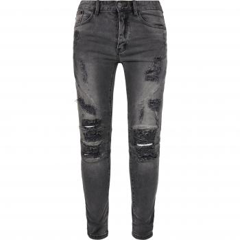 Cayler & Sons Men's Paneled Denim Jeans - Distressed Vintage Black