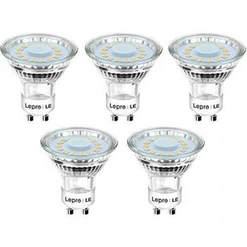 Lighting EVER Bombillas LED GU10, 4W - 50W Halógena, 2700K, Blanco Cálido, Paquete de 5