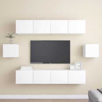 Set de muebles de salón TV 6 piezas madera de ingeniería 80 x 30 x 30 cm