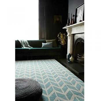 alfombra moderna Diseñador Armel Chevron Alfombra 200x300cm Azul Azul AR05 microfibra de poliéster