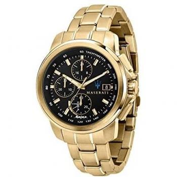 Maserati Successo Solar Men's Watch - Gold Tone Stainless Steel Chronograph, 44mm, 5ATM