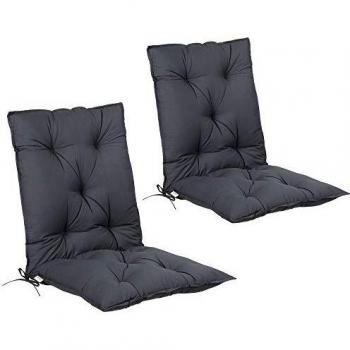 Set de 2 cojines de silla con respaldo antracita 116x57x7cm