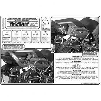 GIVI PLX174 Portamaquetas Lateral Tubular de Acero para Honda CBF-NS ABS 500-600/1000