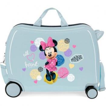 Maleta Infantil Rígida 2 Ruedas Multidireccionales Disney Minnie Mouse Correpasillos 34L Azul