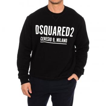 Dsquared2 Men's Logo Detail Cotton Sweatshirt in Black | Size Large | S71GU0448S25516 Color 900