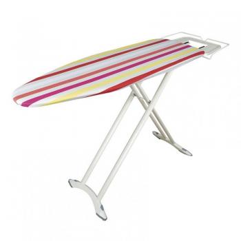 Tabla de planchar Habitex 125x41cm con superficie de madera, estructura metálica resistente, altura ajustable y diseño plegable
