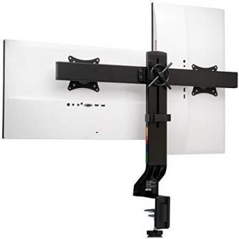 Kensington Monitor Arm with Vesa Mount - Space-Saving Small Monitor Arm for Two Screens with Height Adjustable Settings, Dual Monitor Arm for Home Office, Black
