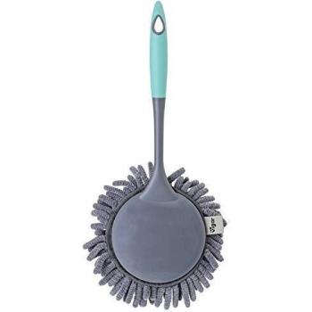 VIGAR Plumero para Limpiar Microfibra Redondo de Color Turquesa, Rengo-Green, Grey, Mediano