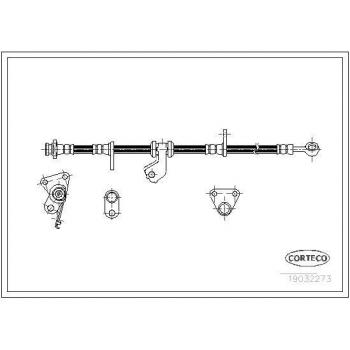 Latiguillo de freno CORTECO 19032273 - Manguera de freno, alta resistencia, material flexible, longitud óptima para instalación, compatible con múltiples modelos de vehículos
