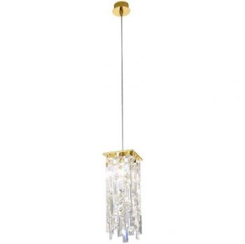 Lámpara colgante de diseño PRISMA cromo 1 bombilla IP20, cristal de diseñador, cromo pulido, 1x G9