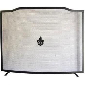 Parascintille per camino curvo Maurer colore nero opaco 80 cm x h 62 cm