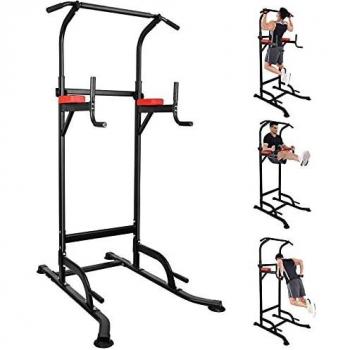 TNTY Power Tower Estación de Fondos Barra, barra de dominadas multifuncional de torre de músculos, entrenador de abdominales, espalda y tríceps, dominadas, estabilidad - Gimnasio familiar