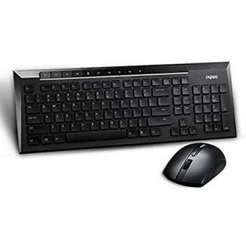 TECLADO RAPOO WIRILLES + MOUSE 8200P 5.0GHz 1000DPI MULTIMEDIA EXTENDIDO NEGRO