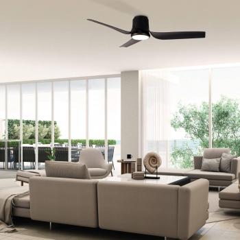 Ventilador de techo LED Ushuaia negro DC silencioso Ø 134 cm CCT