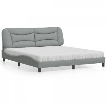 Cama con colchón gris Chiaro 180x200 cm tela