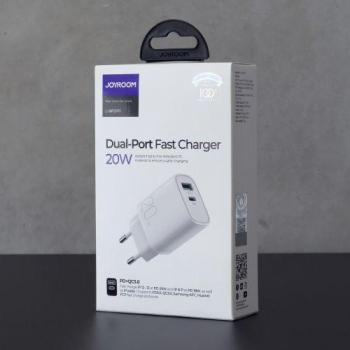 Cargador Joyroom 20W Doble USB QC3.0 y USB-C PD Blanco