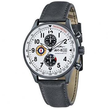AVI-8 Men's Chronograph Quartz Watch with Leather Strap AV-4011-0B