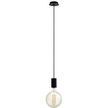 Lámpara Colgante Pozueta LED Negra 1xE27 Ø 12,5 cm Vintage de Acero