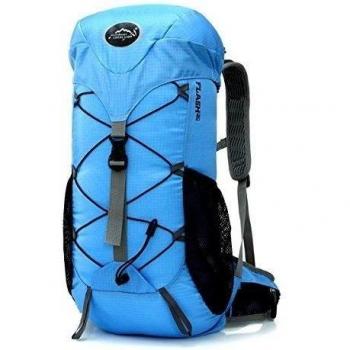 Local Lion Mochila al aire libre a prueba de lluvia y de senderismo para el montañismo y deportes, Azul, 35L
