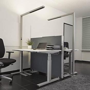 Lámpara de pie LED Jolinda con sensor y atenuador, moderna, gris, hecha de aluminio, 1 llama, ideal para oficina