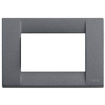 Placa Vimar Idea Clásica 3 Módulos Ardesia Metalizada