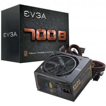 EVGA 700 B1, 80+ Bronze 700W, 3 años de garantía, Incluye Auto probador de Encendido Gratis, Fuente de alimentación 100-B1-0700-K2