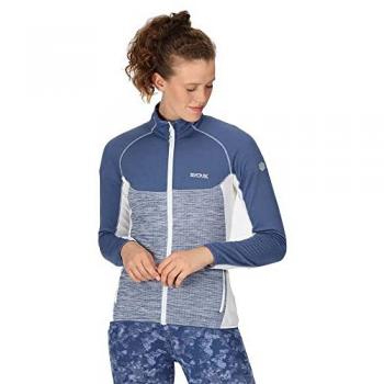 Regatta Women's Hepley Full Zip Fleece Jacket in Dusty Denim and White, Size 16