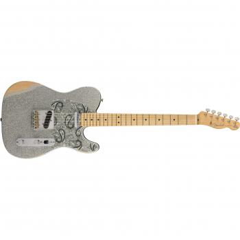 Fender Brad Paisley Road Worn Telecaster Electric Guitar with Maple Fingerboard and Silver Sparkle Finish