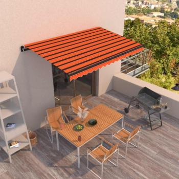 Toldo retráctil manual 400x350 cm naranja y marrón