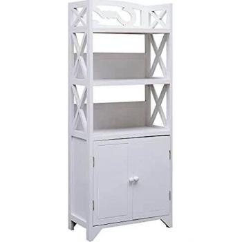 vidaXL Mueble de cuarto de baño madera Paulownia blanco 46x24x116 cm