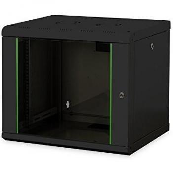 DIGITUS Professional 9U Network Wall Cabinet Línea única en negro con una robusta construcción de chapa de acero