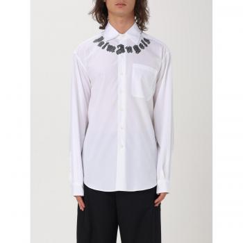 Palm Angels White Logo Classic Shirt for Men - Size 46