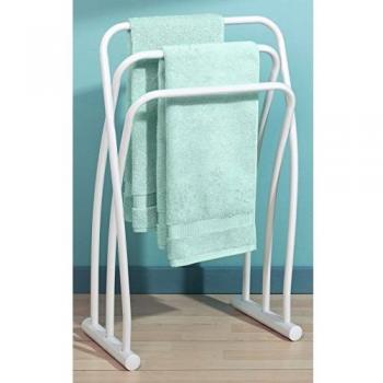 Toallero de pie 'Hendaye' blanco con 3 barras - Allibert 50,5 x 79 x 28 cm