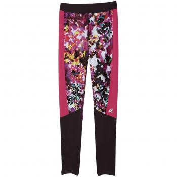 adidas TF L Floral Tt - Mallas para mujer, talla XS, color rosa / blanco