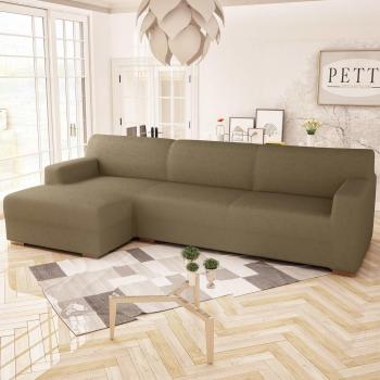 PETTI Artigiani Italiani Sofa Longue, Funda Elástica, 100% Made in Italy, Tortola, 3 Plazas