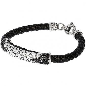 Pulsera de hombre Albert M. WSOX00163.BLK - Pulsera de acero inoxidable, color negro, diseño moderno y elegante, cierre seguro, ideal para uso diario o ocasiones especiales