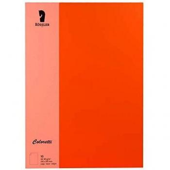 Papel de Carta Coloretti A4, 80g/m², Color Naranja (Apfelsine) - 10 Hojas