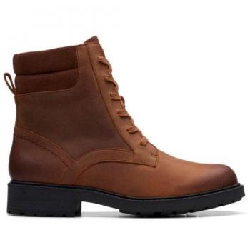 Bota Militar Plana Clarks Orinoco2 Spice para mujer en color Camel, talla 41