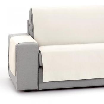 Cubresofá Royale blanco varias plazas, adaptable para sofás de 210 a 250 cm, confeccionado en algodón, con propiedades antimanchas y goma trasera