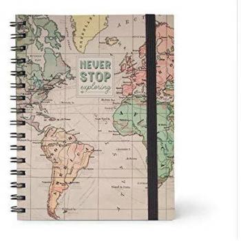 Cuaderno Espiral A5 Legami 100 Hojas 100gr Nunca Te Detengas Beige y Multicolor