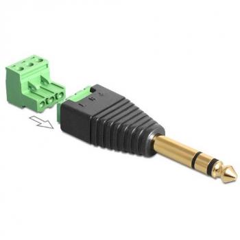 Adaptador Delock 65460 Klinke 6,35 mm a Terminalblock 3 Pin (2 piezas)