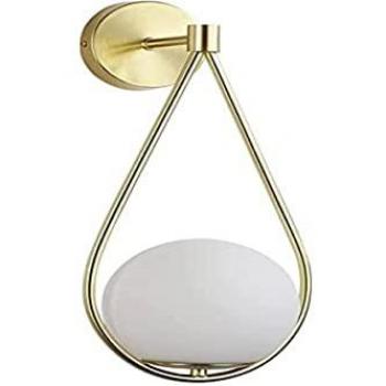 Aplique de Pared LED Bola de Cristal Clara E14 - Dorado, Moderna y Elegante