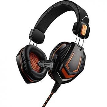 Canyon Fobos GH-3A Auriculares Gaming con Micrófono, Control de Volumen, Diadema Ajustable, Cable 2m - Negro/Naranja