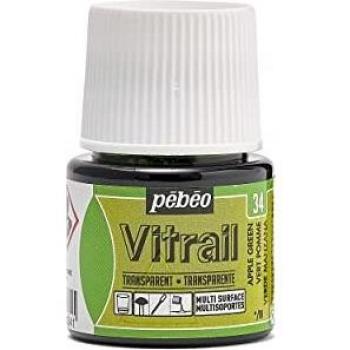 PINTURA PEBEO VITRAIL TRANSPARENTE 45 ML VERDE MANZANA NR.34