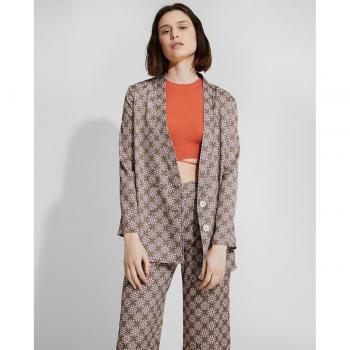 Blazer Estampada Naelle con Cierre Bajo de Doble Botonadura para Mujer