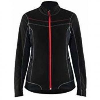 Blaklader Women's High Visibility Microfleece Jacket, Black/Red, XXL